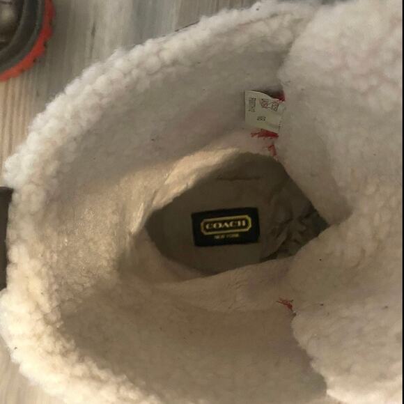 NWT Coach Laura Boots Women Size 9 Orange/Brown Rubber Duck Wool Lined - Picture 7 of 9